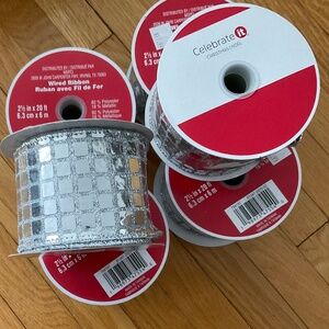 NWT wired ribbon. Lot of 6 rolls.
